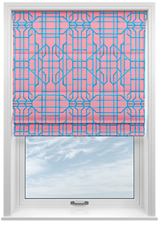 Bamboo Candy, Blue Pink - Roman Blind